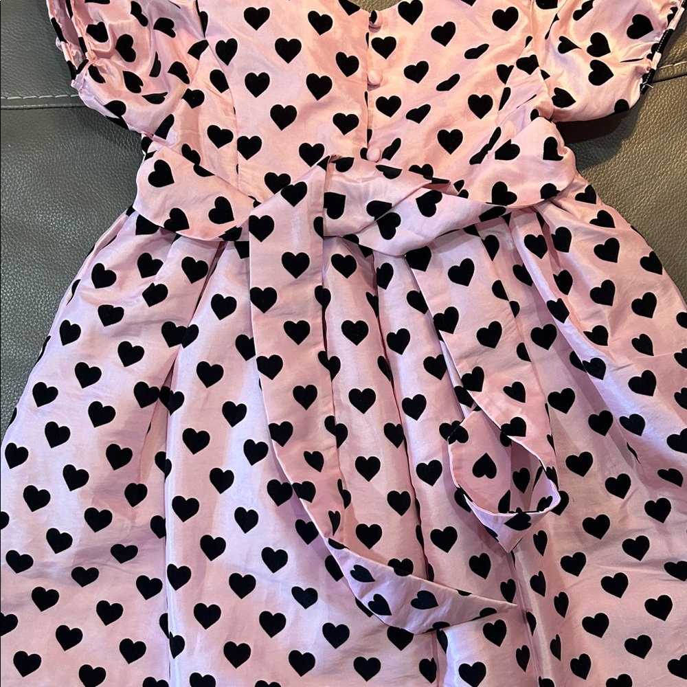 Love Shack Fancy Pink Dress with Black velvet Heart Pattern. NWT, size 5/6Y - Picture 8 of 8